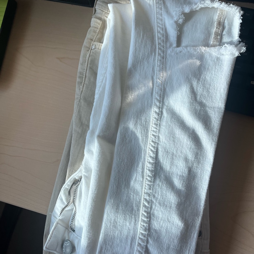 Stylish White and Cream Denim Jeans